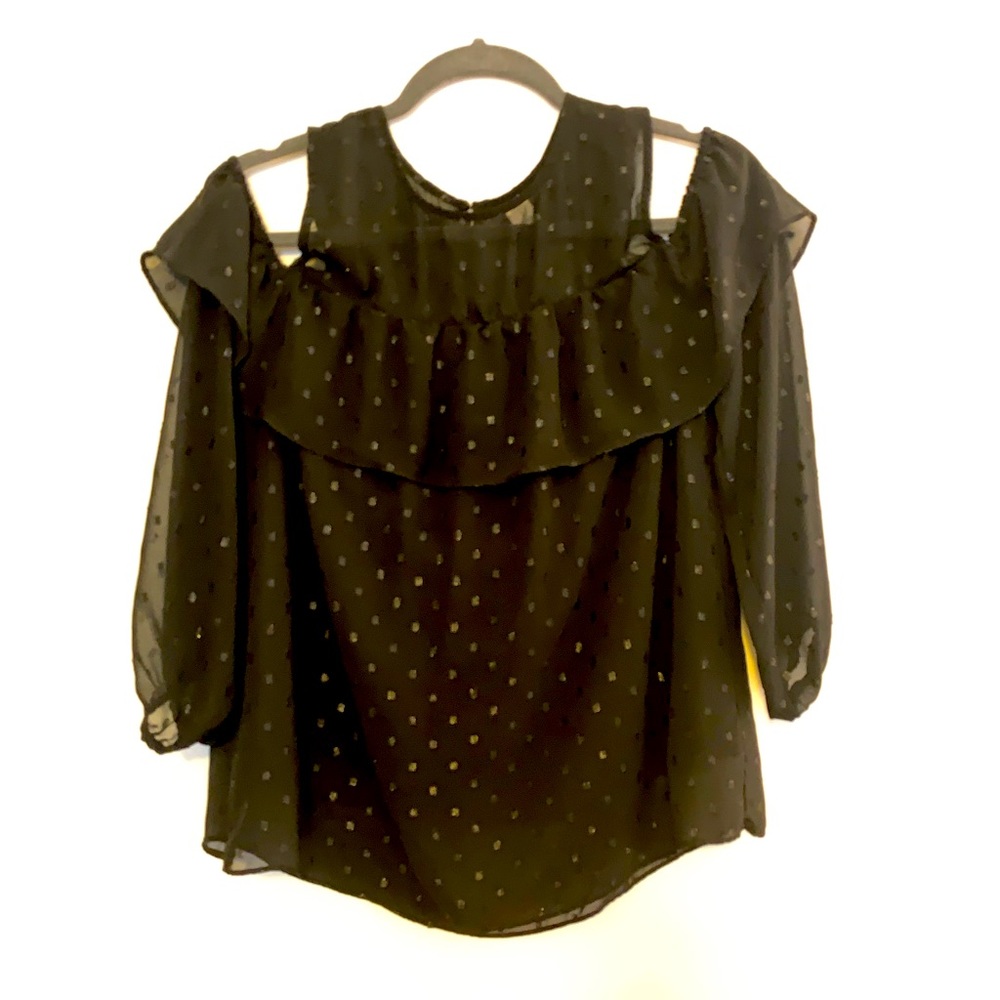 Old Navy - Black with shimmer - cold shoulder top.